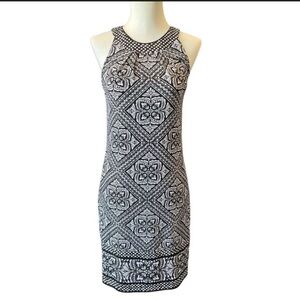 White House Black Market Black and White Floral Mini Dress